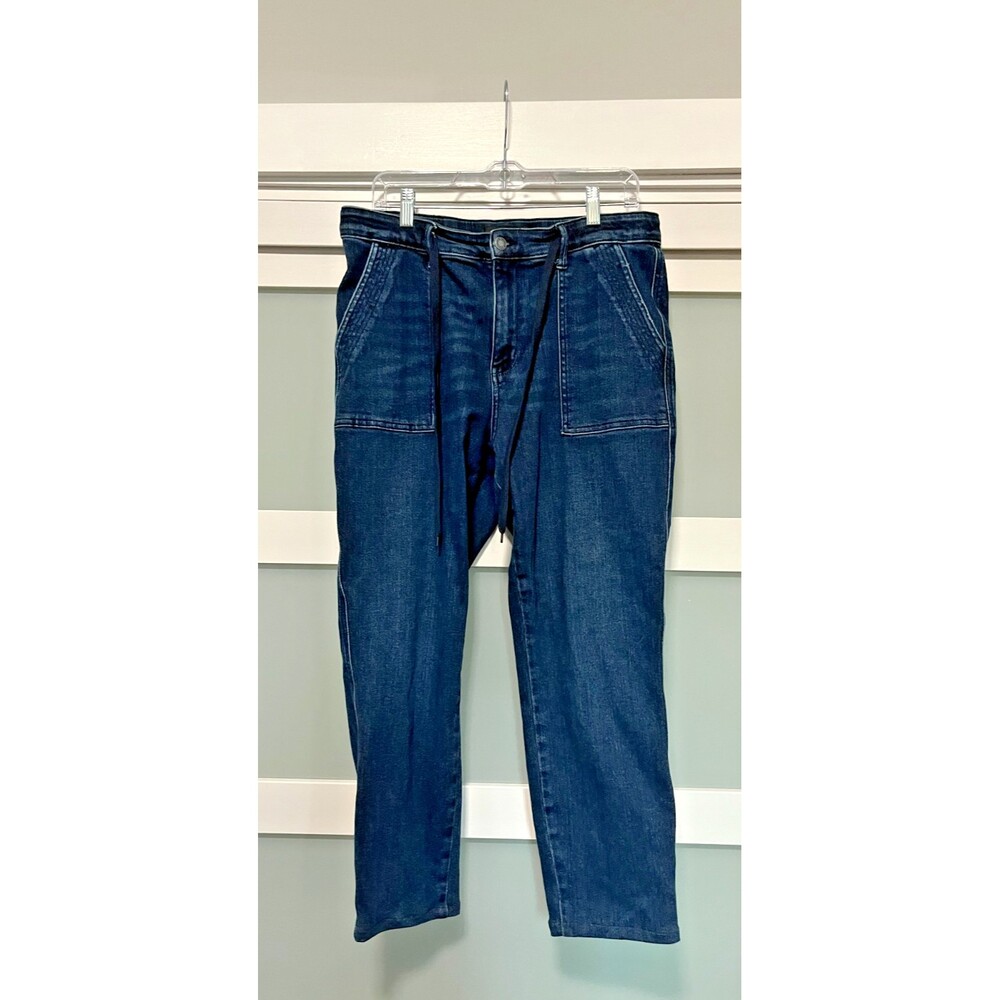 Judy Blue Jogger Jeans Women's 13/31 Stretch Dark Wash Drawstring Denim 31x27"
